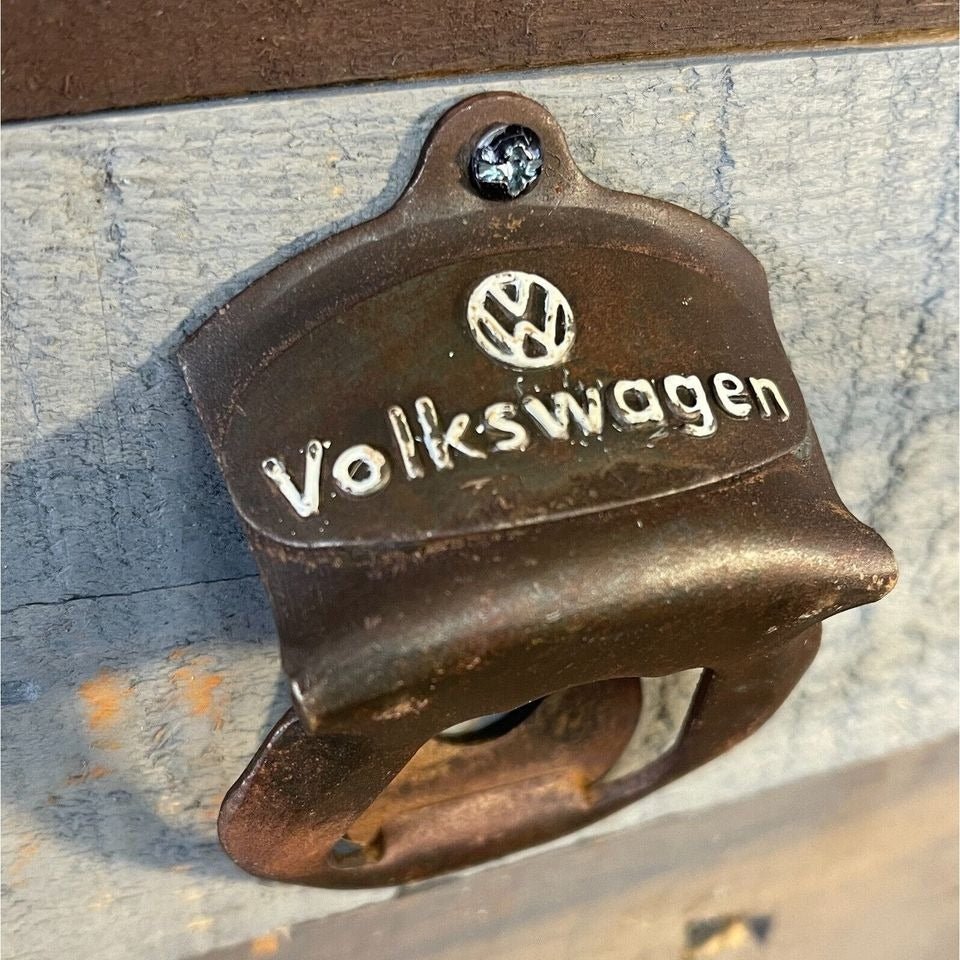 Volkswagen Wall Mounted Bottle Opener With Painted Antique Finish (3.25" x 2.5") - Jones Peak