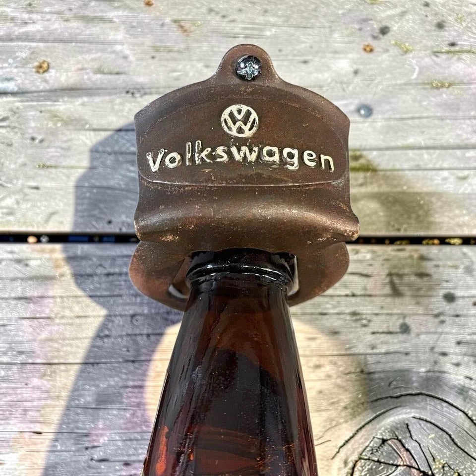 Volkswagen Wall Mounted Bottle Opener With Painted Antique Finish (3.25" x 2.5") - Jones Peak