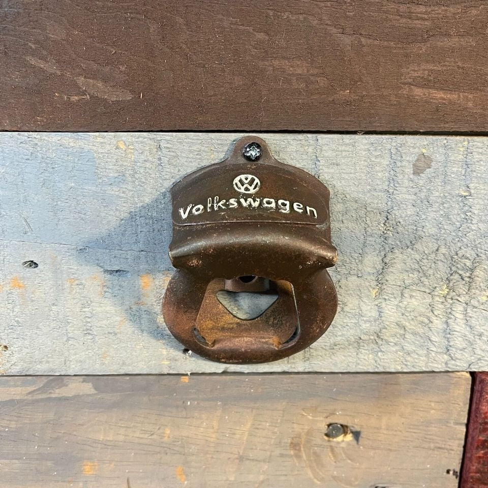 Volkswagen Wall Mounted Bottle Opener With Painted Antique Finish (3.25" x 2.5") - Jones Peak