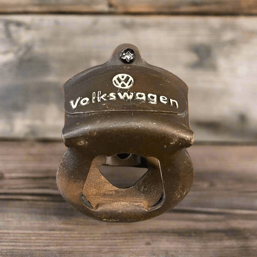 Volkswagen Wall Mounted Bottle Opener With Painted Antique Finish (3.25" x 2.5") - Jones Peak