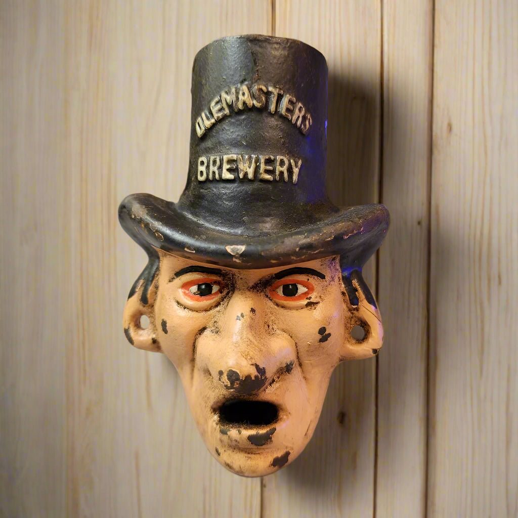 Warlock Olemasters Brewery Cast Iron Wall Mounted Bottle Opener With Painted Antique Finish (4.5" x 3") - Jones Peak