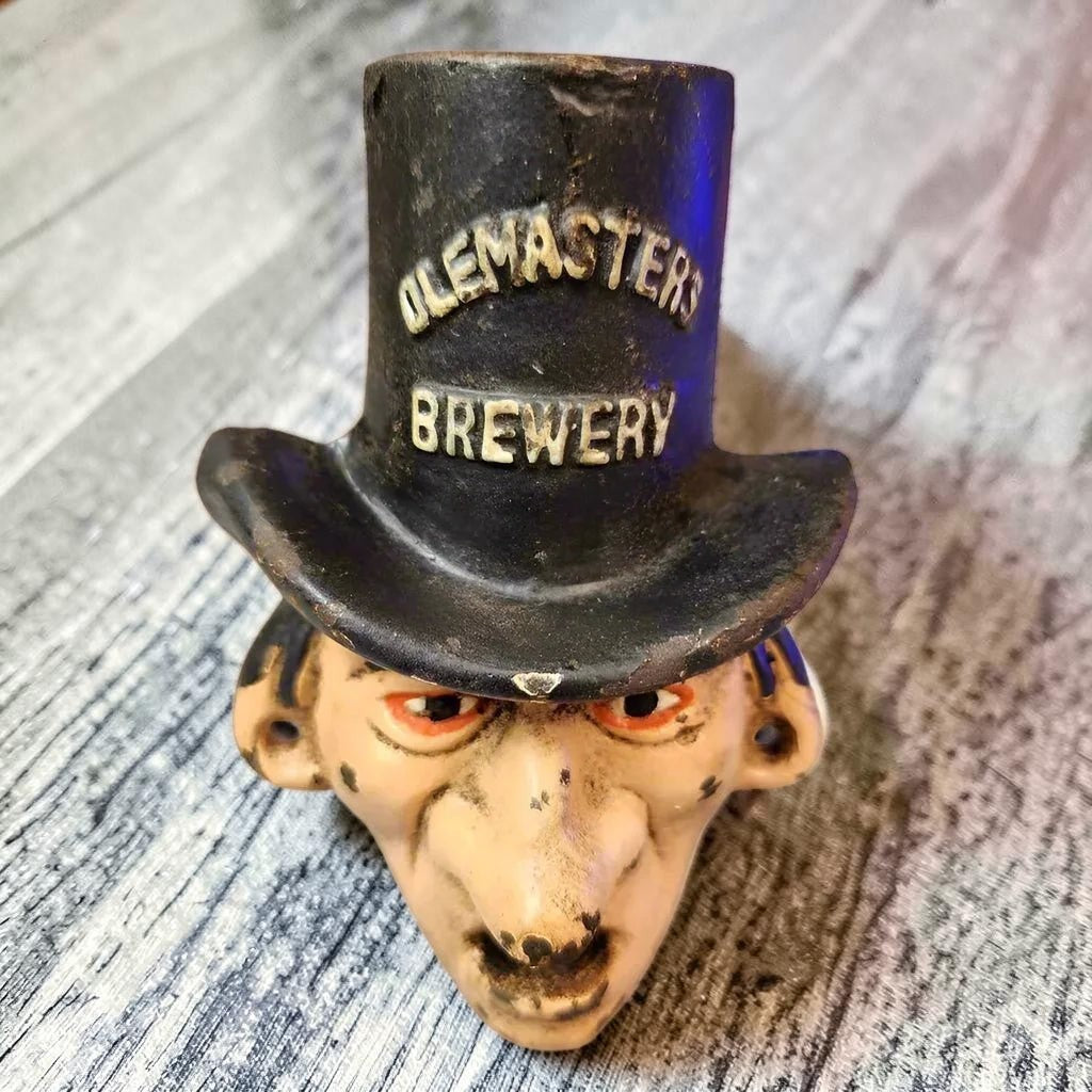 Warlock Olemasters Brewery Cast Iron Wall Mounted Bottle Opener With Painted Antique Finish (4.5" x 3") - Jones Peak