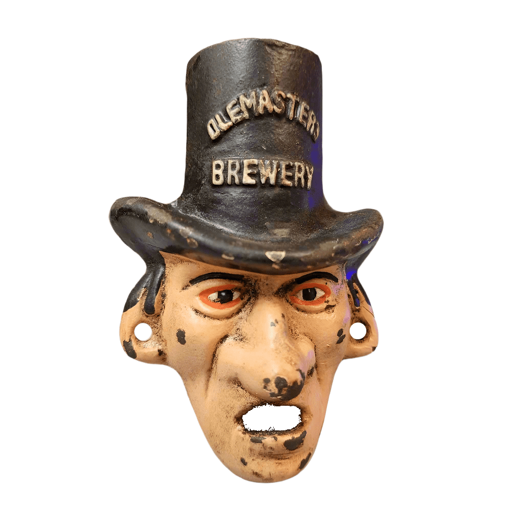 Warlock Olemasters Brewery Cast Iron Wall Mounted Bottle Opener With Painted Antique Finish (4.5" x 3") - Jones Peak