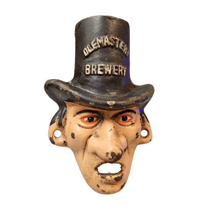 Warlock Olemasters Brewery Cast Iron Wall Mounted Bottle Opener With Painted Antique Finish (4.5" x 3") - Jones Peak