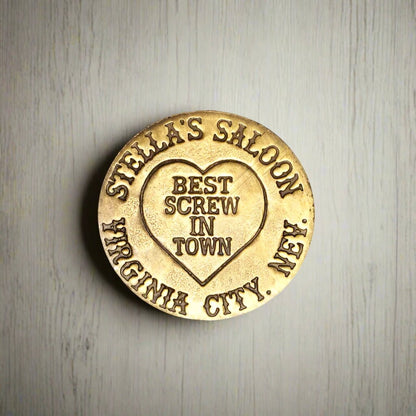 Brothel Solid Brass Tokens With Raised Lettering & Antique Finish (Set Of 6 Assorted Tokens) - Jones Peak
