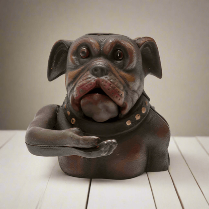 Bulldog Cast Iron Mechanical Coin Bank With Painted Antique Finish (5" x 6.5") - Jones Peak
