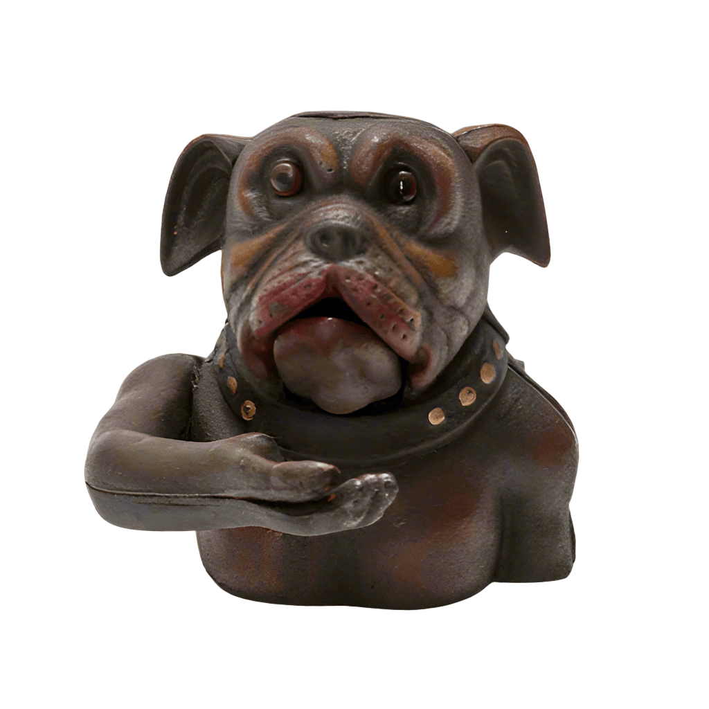Bulldog Cast Iron Mechanical Coin Bank With Painted Antique Finish (5" x 6.5") - Jones Peak