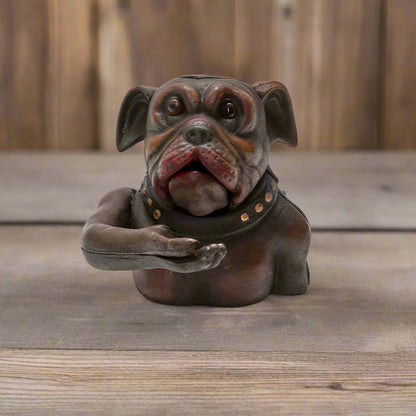 Bulldog Cast Iron Mechanical Coin Bank With Painted Antique Finish (5" x 6.5") - Jones Peak