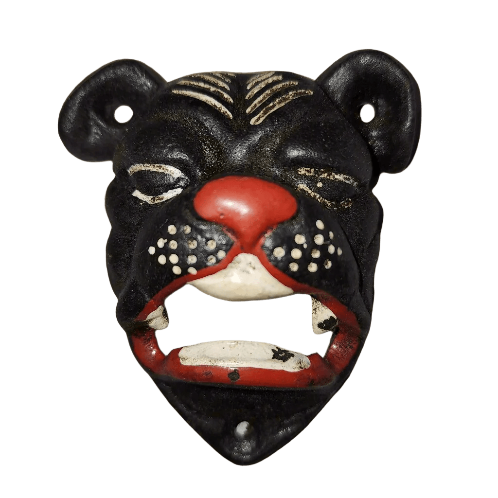 Bulldog Cast Iron Wall Mounted Bottle Opener With Painted Antique Finish (3.5" X 4") - Jones Peak