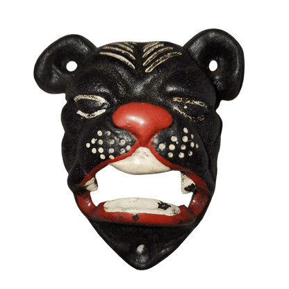 Bulldog Cast Iron Wall Mounted Bottle Opener With Painted Antique Finish (3.5" X 4") - Jones Peak