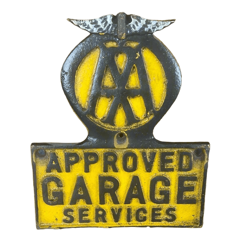 AAA Automobile Club Approved Garage Services Cast Iron Plaque With Raised Lettering And Painted Antique Finish (11" x 9") - Jones Peak