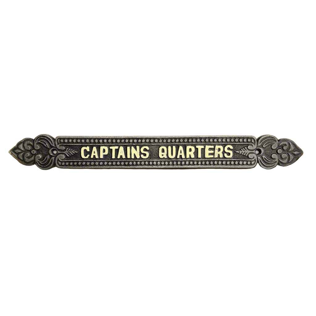 Captains Quarters Aluminum Painted Plaque With Antique Finish (12" x 1.5") - Jones Peak