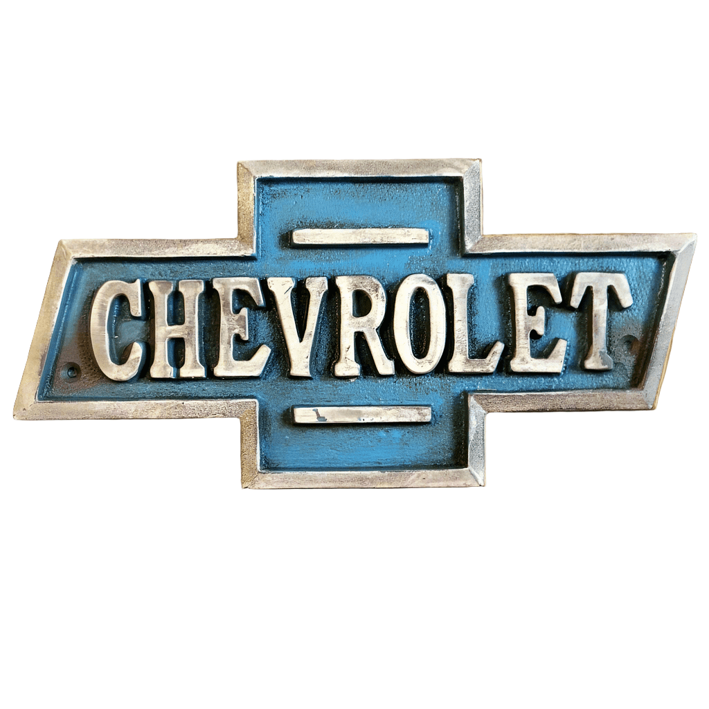 Chevrolet Cast Iron Embossed Plaque With Painted Antique Finish (9.5" x 5") - Jones Peak