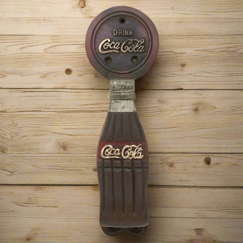 Coca - Cola Cast Iron Door Handle With Antique Finish (10" x 3") - Jones Peak