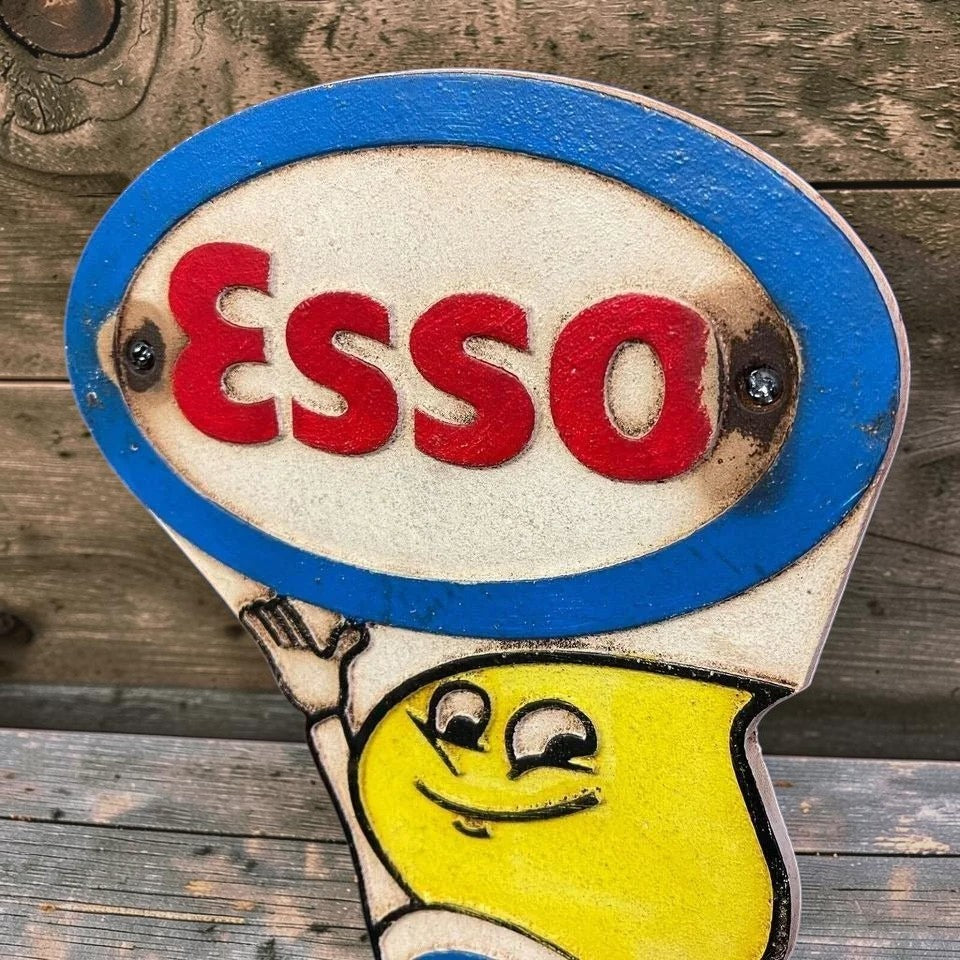 Esso Standard Oil Cast Iron Plaque With Painted Antique Finish (11" x 7.5") - Jones Peak