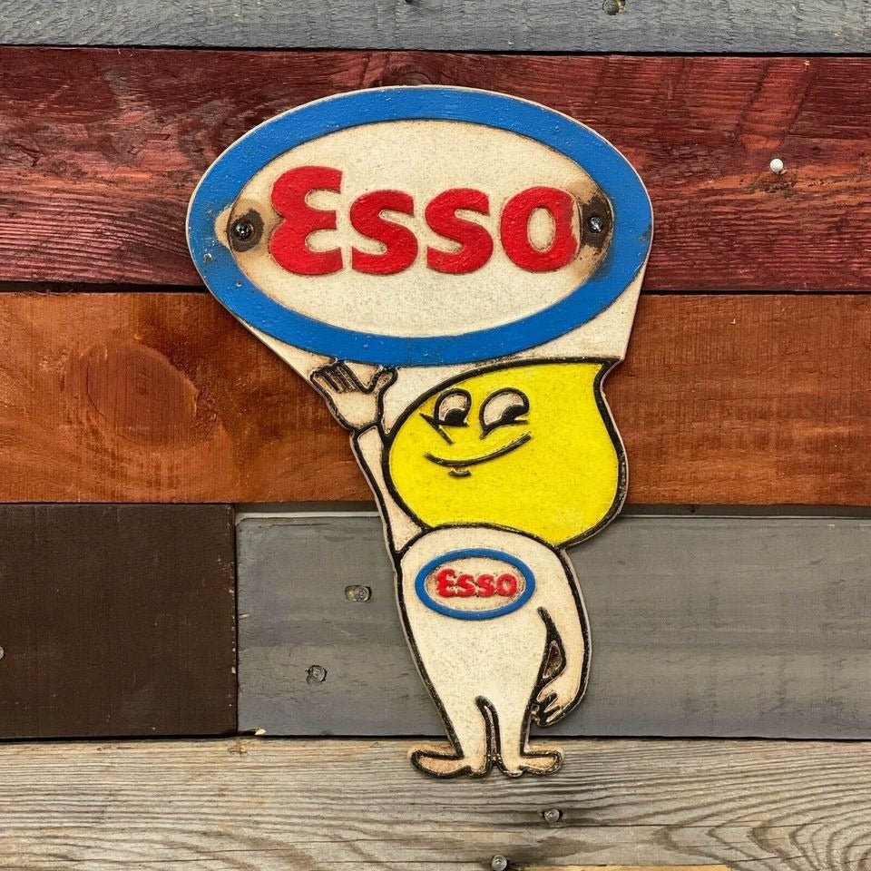 Esso Standard Oil Cast Iron Plaque With Painted Antique Finish (11" x 7.5") - Jones Peak