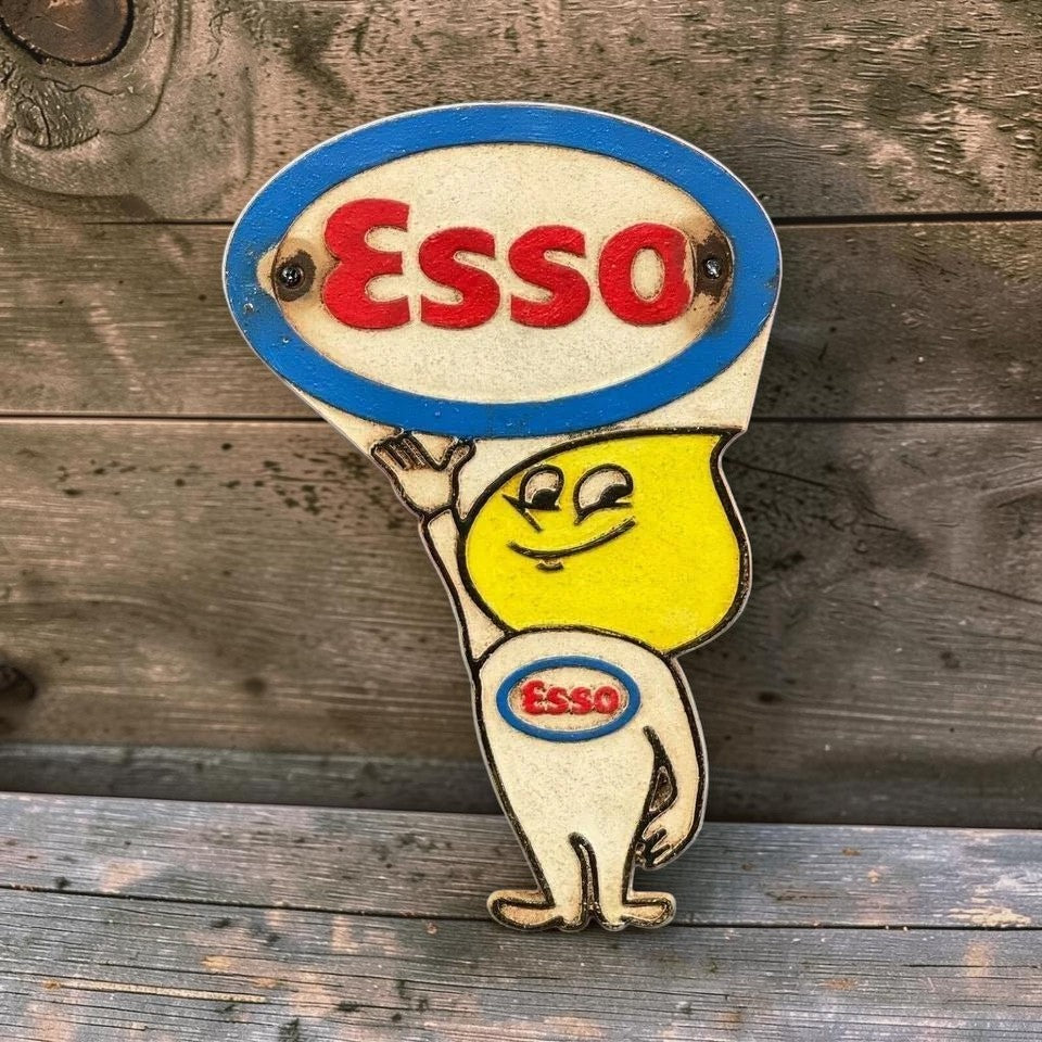 Esso Standard Oil Cast Iron Plaque With Painted Antique Finish (11" x 7.5") - Jones Peak