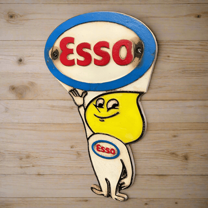 Esso Standard Oil Cast Iron Plaque With Painted Antique Finish (11" x 7.5") - Jones Peak