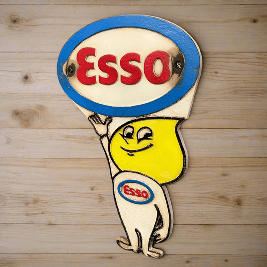 Esso Standard Oil Cast Iron Plaque With Painted Antique Finish (11" x 7.5") - Jones Peak