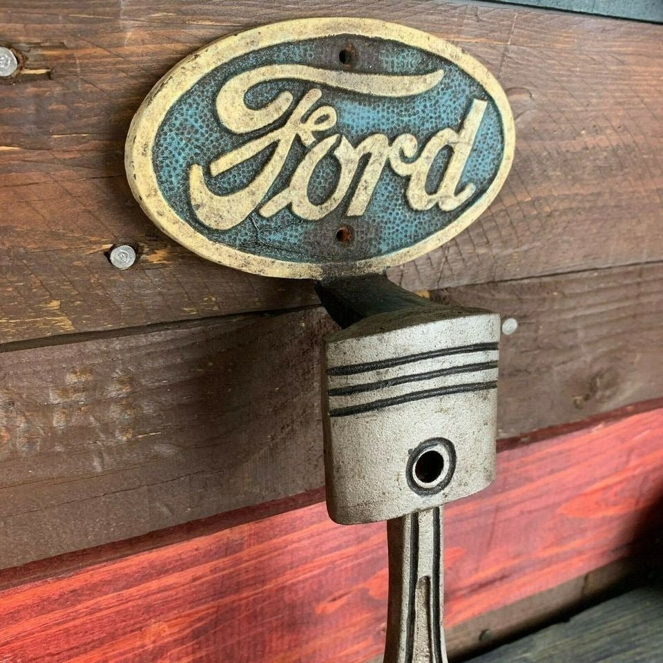 Ford Cast Iron Door Handle With Painted Antique Finish (9.5" x 4.5") - Jones Peak