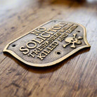 Pirate Skull No Solicitors Solid Brass Plaque With Antique Finish (5.25" x 4") - Jones Peak