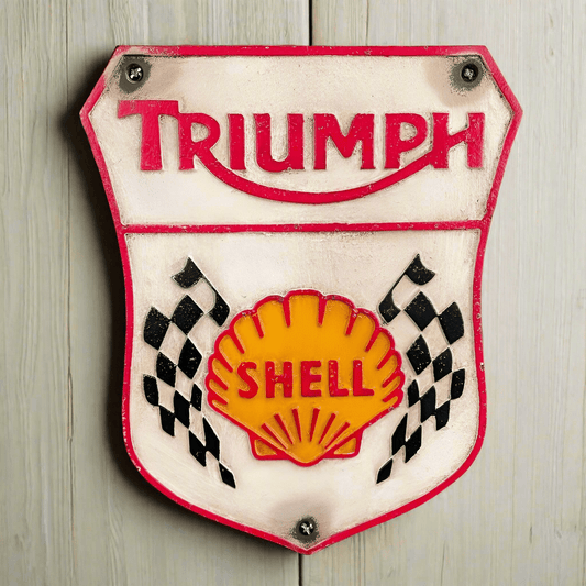 Triumph Shell Cast Iron Plaque With Painted Antique Finish (10.75" x 8.75") - Jones Peak