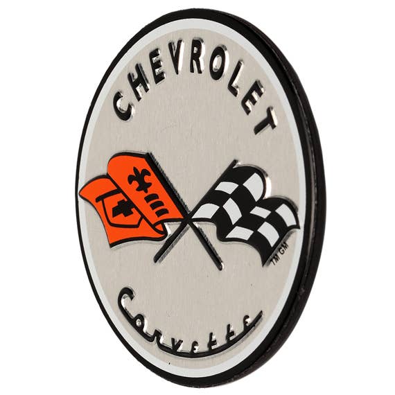 Chevrolet Corvette Round Embossed Metal Magnet (2.5" Round) - Jones Peak