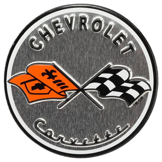 Chevrolet Corvette Round Embossed Metal Magnet (2.5" Round) - Jones Peak
