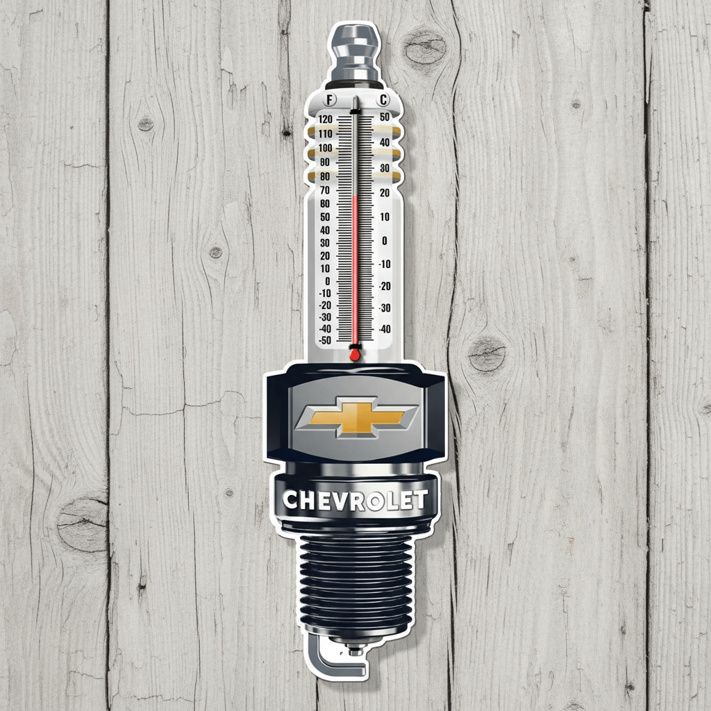 Chevrolet Spark Plug Thermometer (17.5" x 5") - Jones Peak