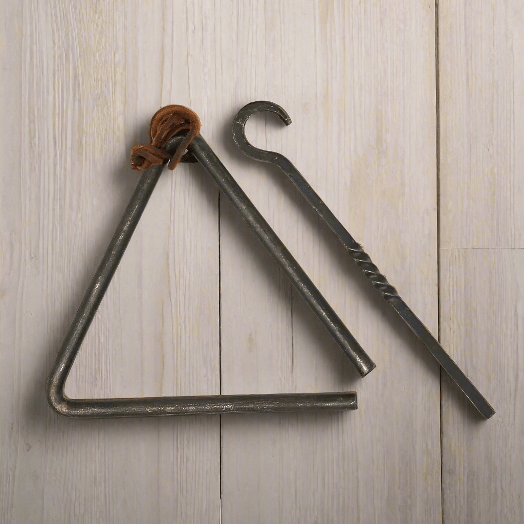 Chuck Wagon Dinner Bell Wrought Iron Striker And Leather Strap For Hanging (8" x 8.5") - Jones Peak