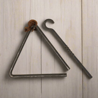 Chuck Wagon Dinner Bell Wrought Iron Striker And Leather Strap For Hanging (8" x 8.5") - Jones Peak