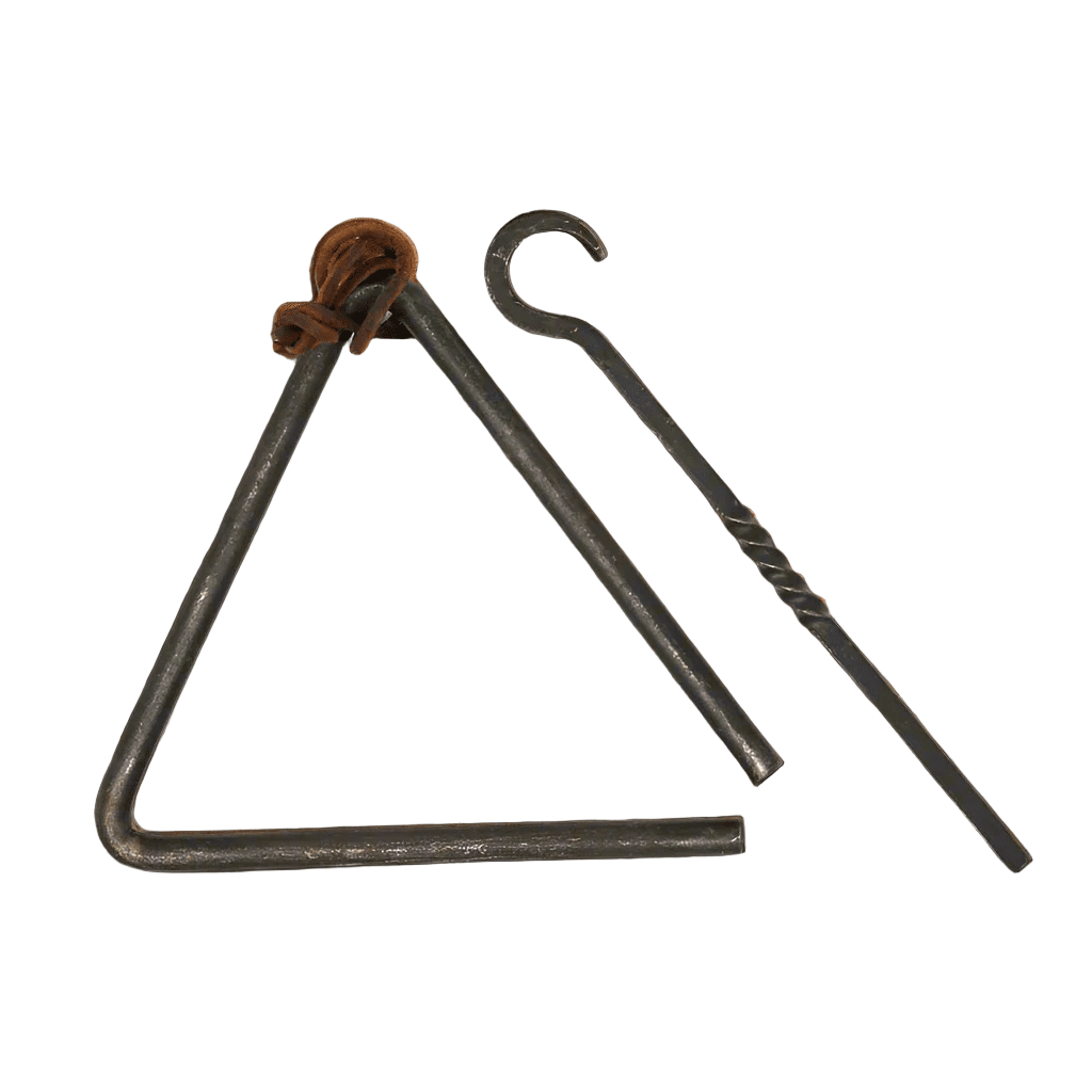 Chuck Wagon Dinner Bell Wrought Iron Striker And Leather Strap For Hanging (8" x 8.5") - Jones Peak