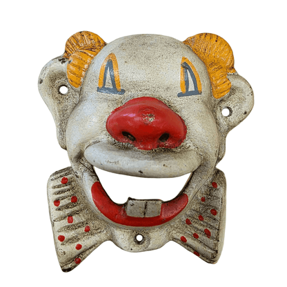 Clown Cast Iron Wall Mounted Bottle Opener With Painted Antique Finish (5" x 2.75") - Jones Peak