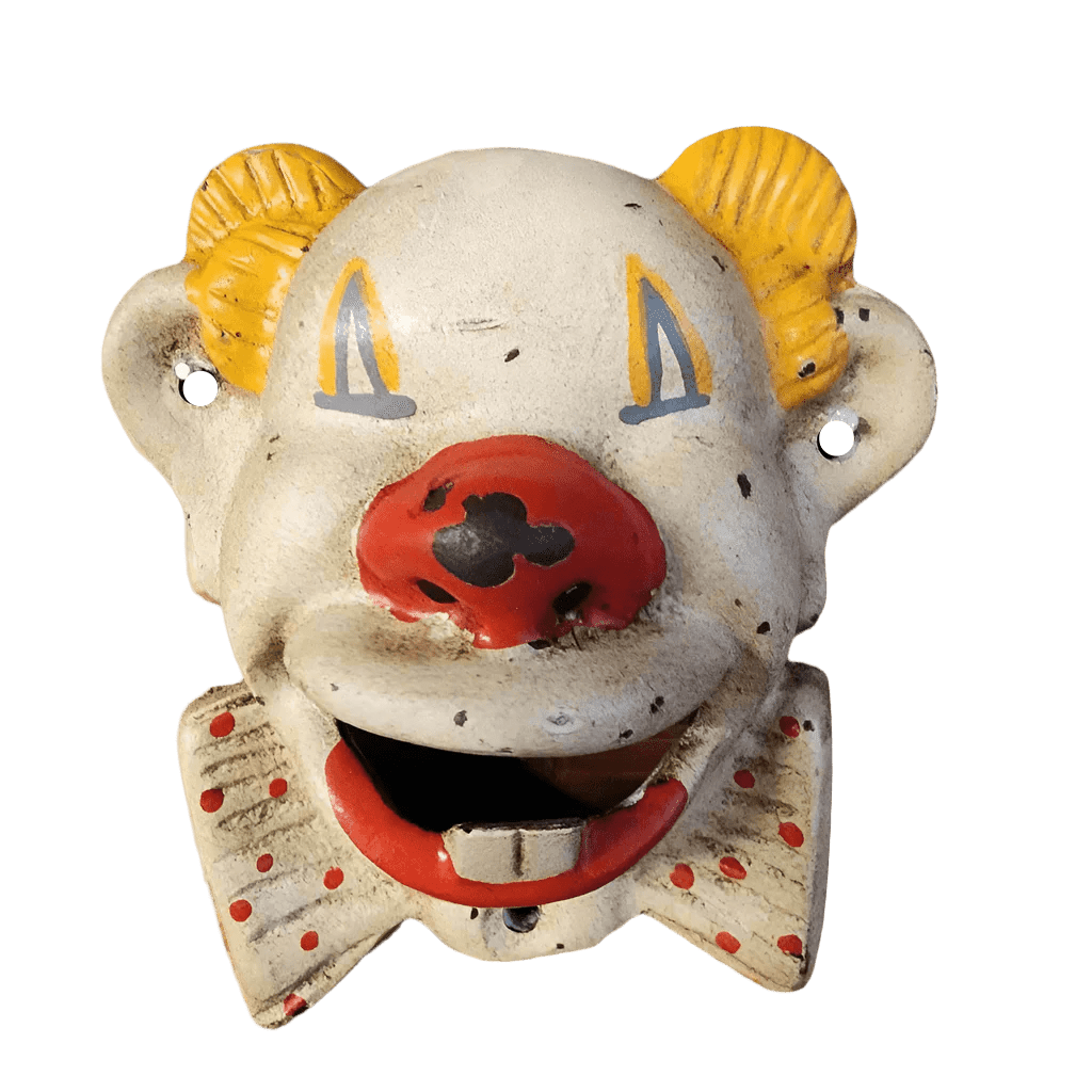 Clown Cast Iron Wall Mounted Bottle Opener With Painted Antique Finish (5" x 2.75") - Jones Peak