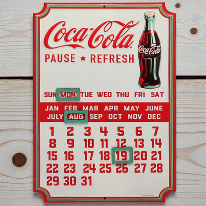 Coca - Cola Calendar Embossed Metal Sign (10" x 14") - Jones Peak