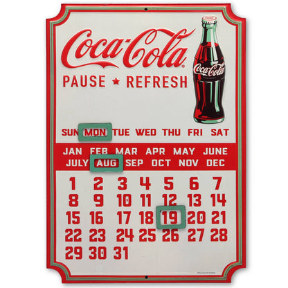 Coca - Cola Calendar Embossed Metal Sign (10" x 14") - Jones Peak