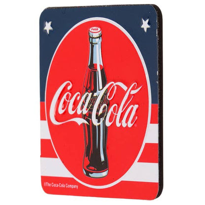 Coca - Cola Flag Embossed Metal Magnet (2.5" x 2.5") - Jones Peak