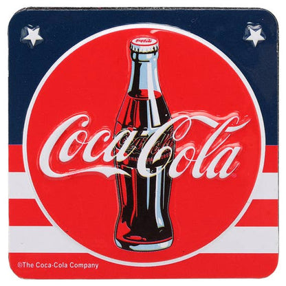 Coca - Cola Flag Embossed Metal Magnet (2.5" x 2.5") - Jones Peak