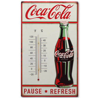 Coca - Cola Pause & Refresh Embossed Wall Thermometer (12" x 20") - Jones Peak