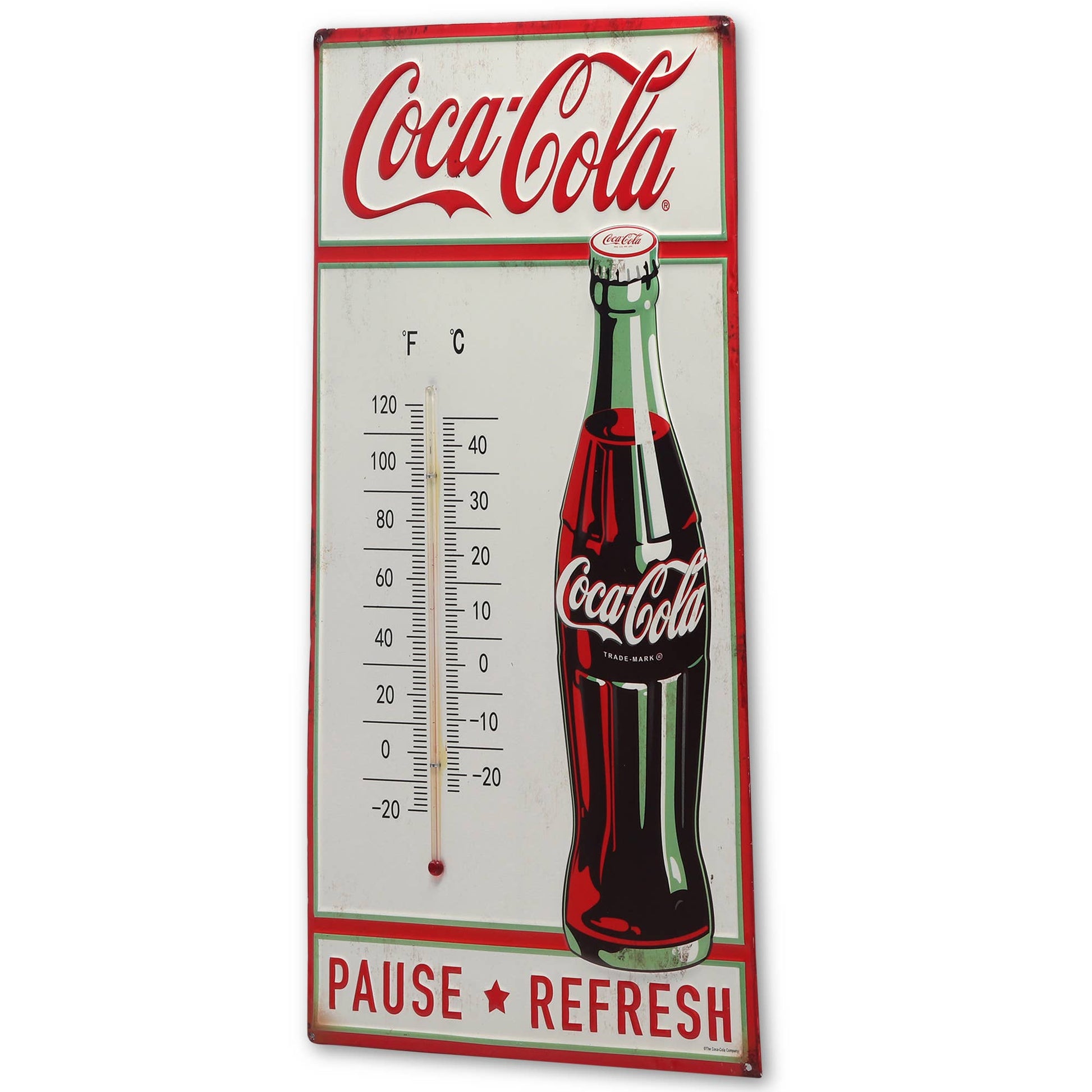 Coca - Cola Pause & Refresh Embossed Wall Thermometer (12" x 20") - Jones Peak