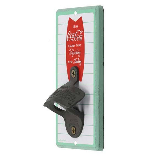 Coca - Cola Striped Wall Bottle Opener (3.5" x 6") - Jones Peak