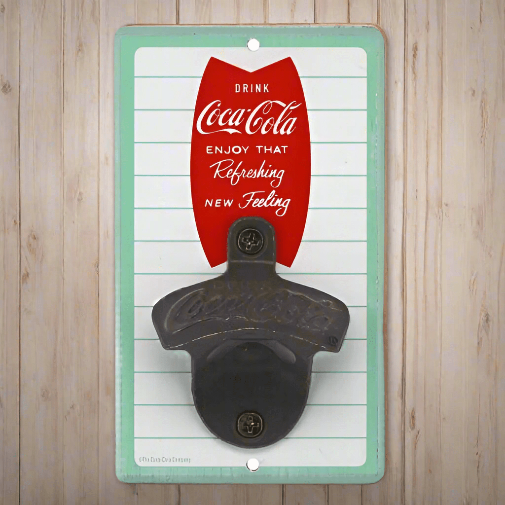Coca - Cola Striped Wall Bottle Opener (3.5" x 6") - Jones Peak
