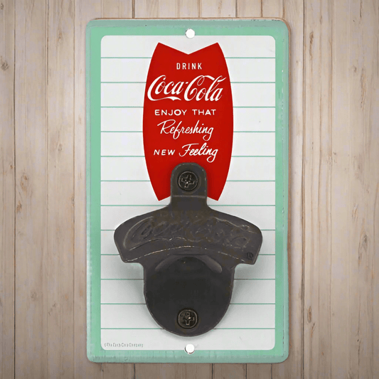 Coca - Cola Striped Wall Bottle Opener (3.5" x 6") - Jones Peak