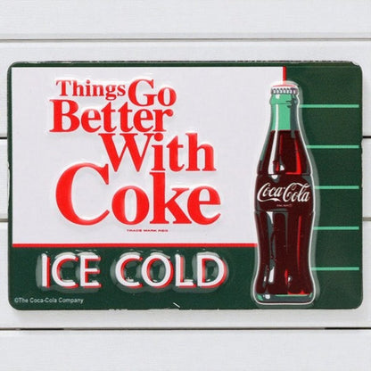 Coca - Cola Things Go Better Embossed Metal Magnet (3" x 2") - Jones Peak
