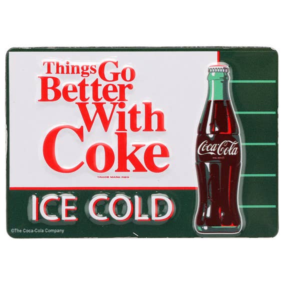 Coca - Cola Things Go Better Embossed Metal Magnet (3" x 2") - Jones Peak