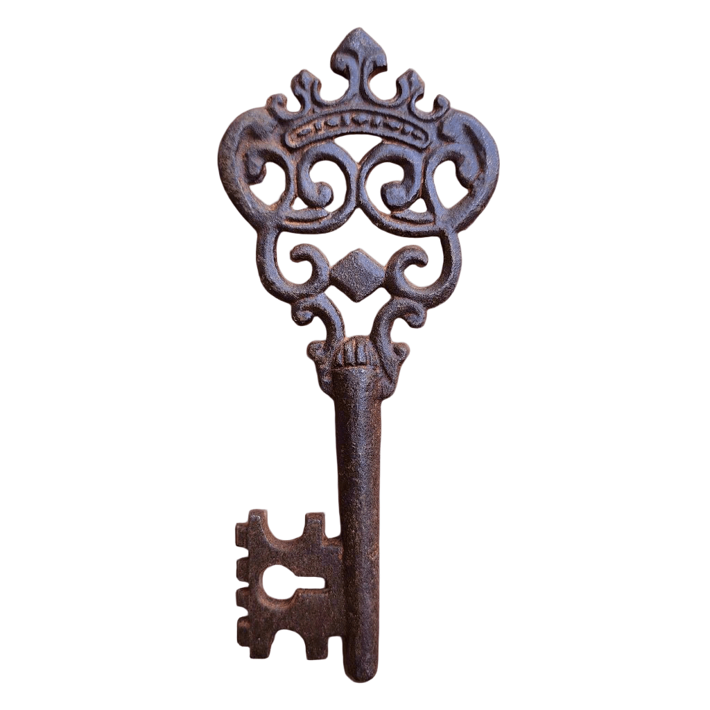Crown Cast Iron Key With Antique Finish (5" x 2") - Jones Peak