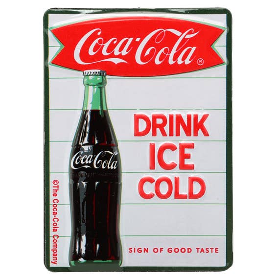 Drink Ice Cold Coca - Cola Embossed Magnet (2" x 2.8") - Jones Peak