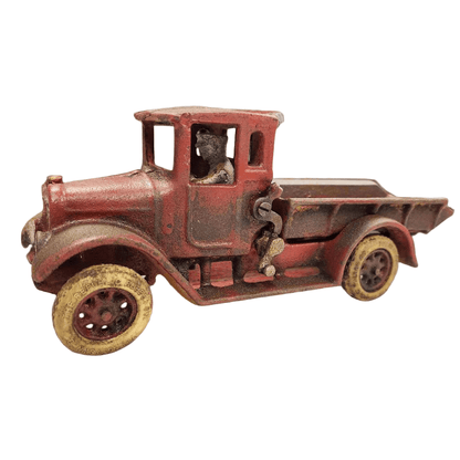 Dump Truck Cast Iron with Movable Truck Bed & Rubber Wheels (10" x 3") - Jones Peak