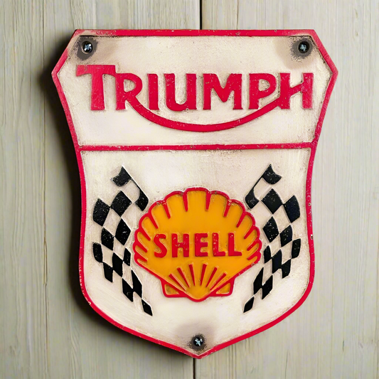 Triumph Shell Cast Iron Plaque With Painted Antique Finish (10.75" x 8.75")