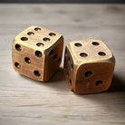 Dice Solid Brass With Antique Finish and Rounded Corners (Set Of 2) - Jones Peak